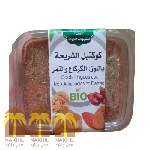 Cocktail de dattes aux amandes, raisins secs et noix 250 g