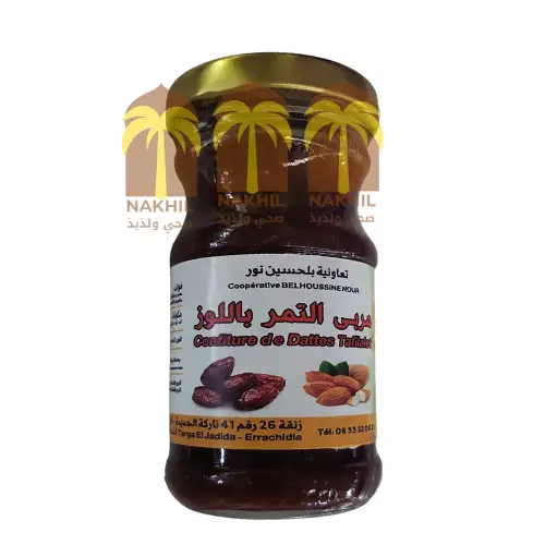 Confiture de dattes aux amandes de 500 g, au goût riche et savoureux